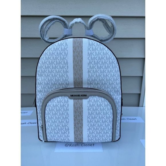 Michael Kors MK Jaycee Large Pocket Backpack - Lt Sand Multi - Picture 1 of 12